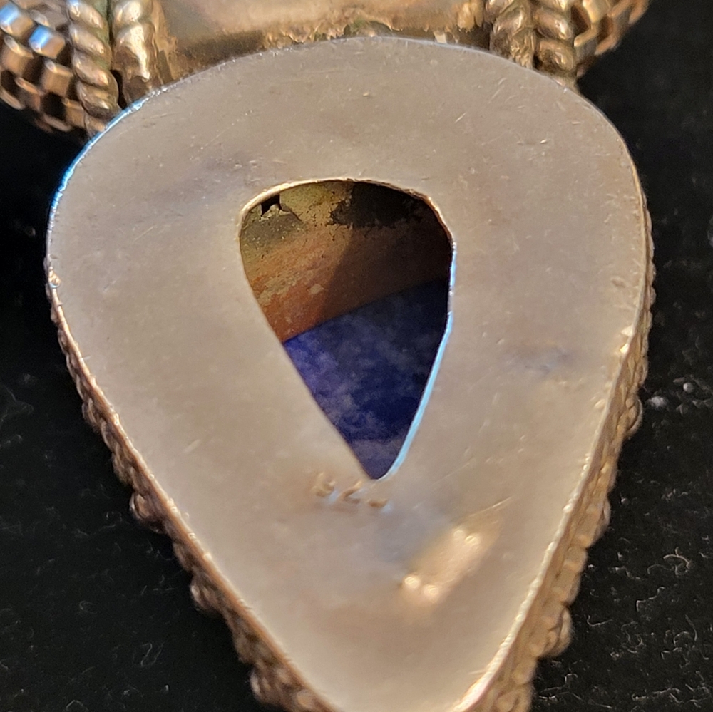 Solid Sterling Silver Chain With Lapis Pendant - image 7